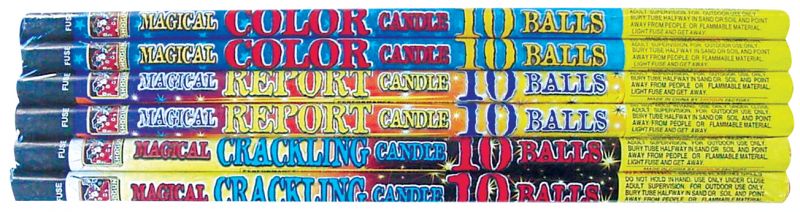 SHOGUN MAGIC ROMAN CANDLE 10 BALLS ASSORTMENT